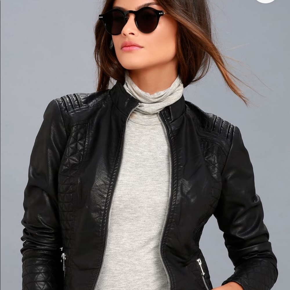 Lulus Black Vegan Leather Jacket, new with tags